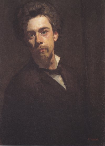 Selbstbildnis mit Stehkragen von Ferdinand Hodler